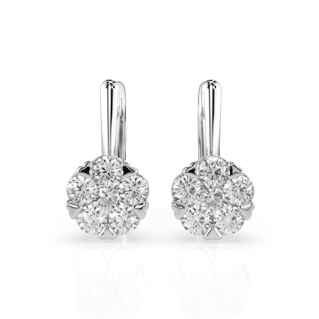 Kolczyki Iluzja z diamentami 102-10015/1-W-0.3 - Jubiler Sezam