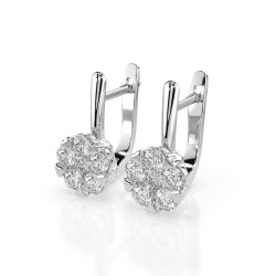 Kolczyki Iluzja z diamentami 102-10015/1-W-0.3 - Jubiler Sezam