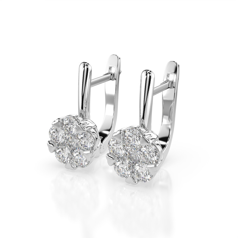 Kolczyki Iluzja z diamentami 102-10015/1-W-0.3 - Jubiler Sezam