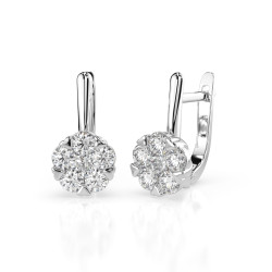 Kolczyki Iluzja z diamentami 102-10015/1-W-0.3 - Jubiler Sezam