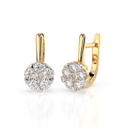 Kolczyki Iluzja z diamentami 102-10015/1-Y-0.3 - Jubiler Sezam