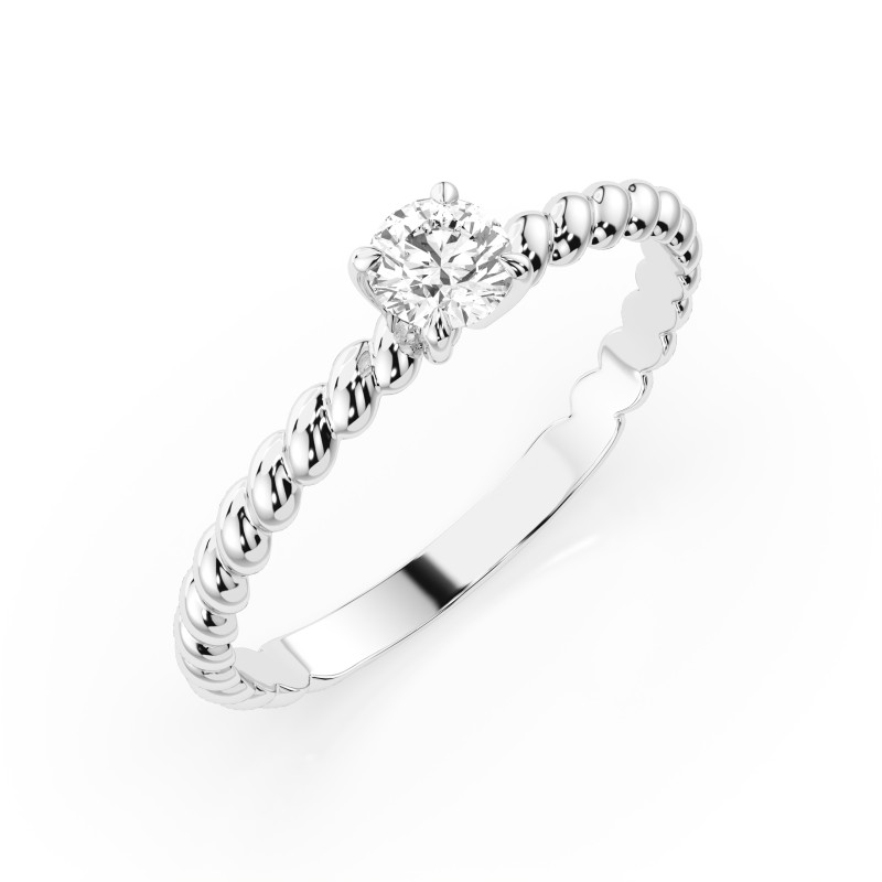 Pierścionek Soliter z diamentem 101-10038-W-0.3 - Jubiler Sezam