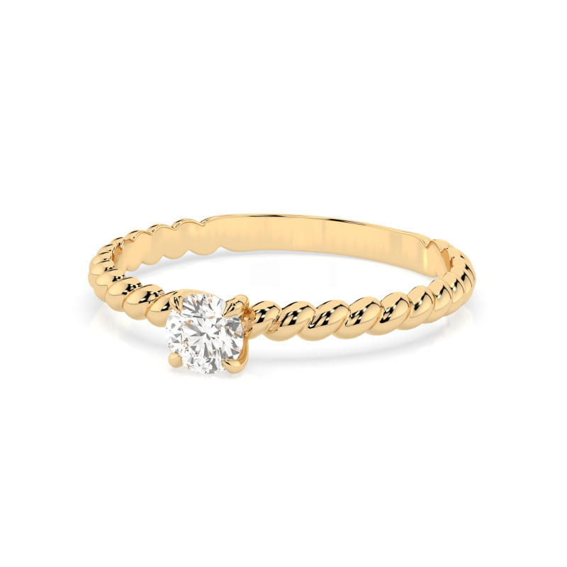 Pierścionek Soliter z diamentem 101-10038-Y-0.3 - Jubiler Sezam