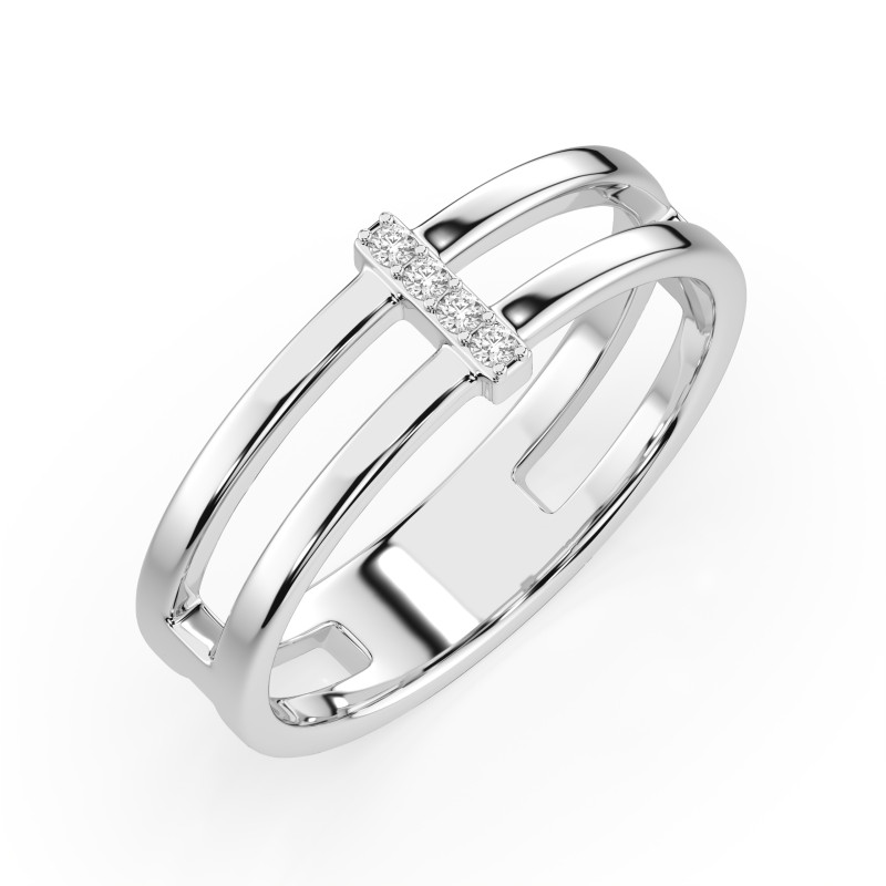 Pierścionek Minimalizm z diamentami 101-10069-W-0.04 - Jubiler Sezam