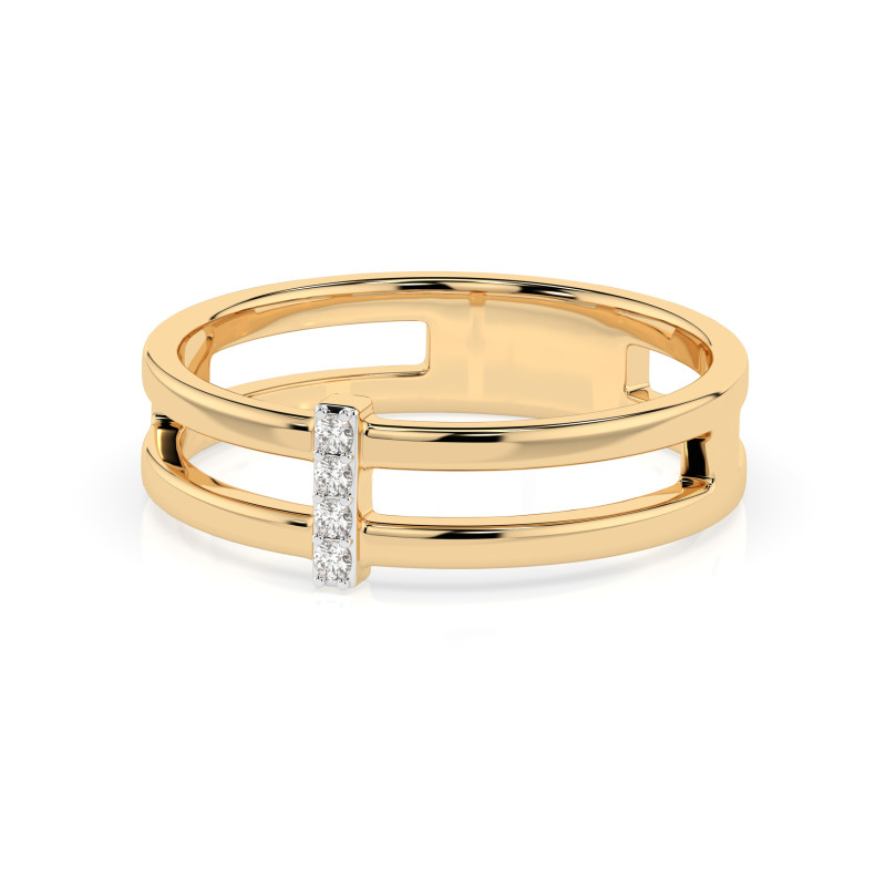 Pierścionek Minimalizm z diamentami 101-10069-Y-0.04 - Jubiler Sezam