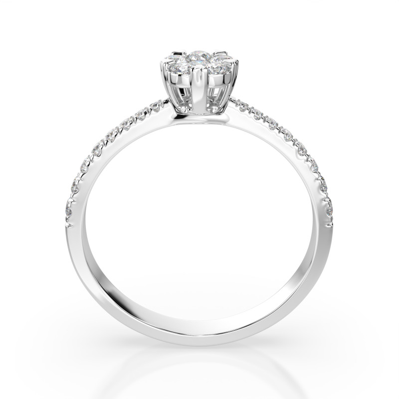 Pierścionek Iluzja z Diamentami KB 101-10015/4-W-0.03