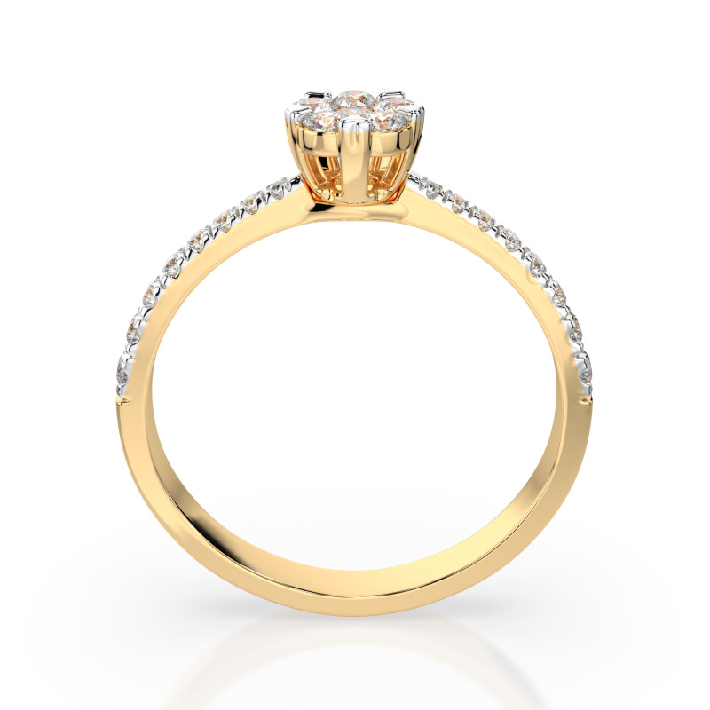 Pierścionek Iluzja z Diamentami KB 101-10015/4-Y-0.03