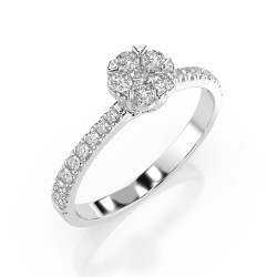 Pierścionek Iluzja z diamentami 101-10015/4-W-0.06 - Jubiler Sezam