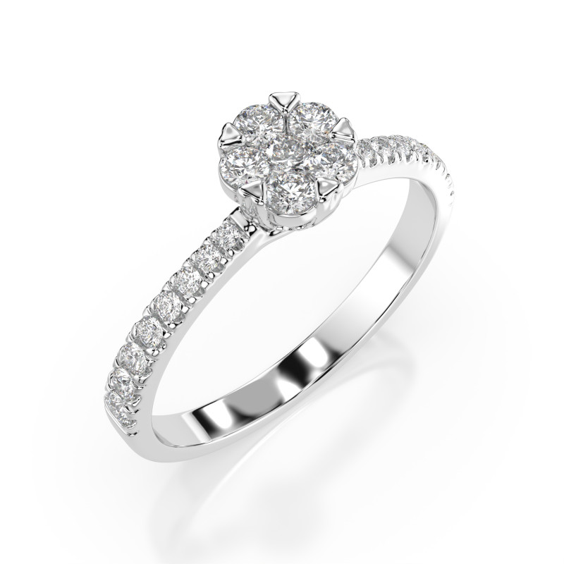 Pierścionek Iluzja z diamentami 101-10015/4-W-0.06 - Jubiler Sezam