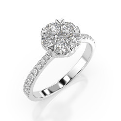 Pierścionek Iluzja z diamentami 101-10015/4-W-0.15 - Jubiler Sezam