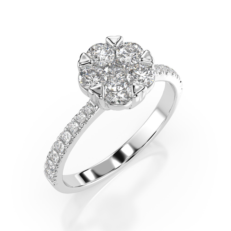 Pierścionek Iluzja z diamentami 101-10015/4-W-0.15 - Jubiler Sezam