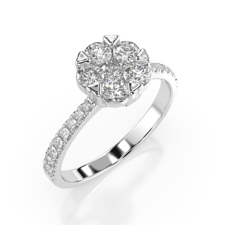 Pierścionek Iluzja z diamentami 101-10015/4-W-0.15 - Jubiler Sezam