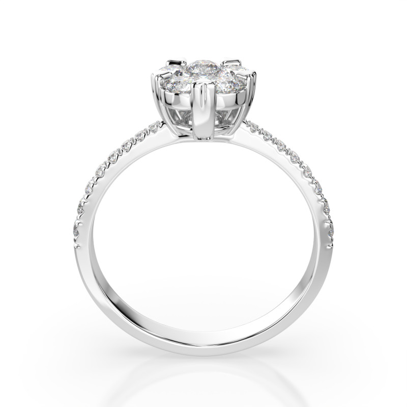 Pierścionek Iluzja z Diamentami KB 101-10015/4-W-0.15