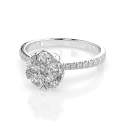 Pierścionek Iluzja z diamentami 101-10015/4-W-0.15 - Jubiler Sezam