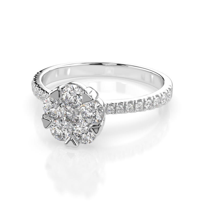 Pierścionek Iluzja z diamentami 101-10015/4-W-0.15 - Jubiler Sezam