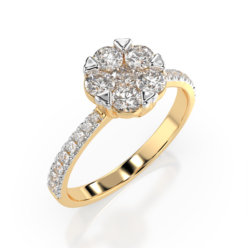 Pierścionek Iluzja z diamentami 101-10015/4-Y-0.15 - Jubiler Sezam