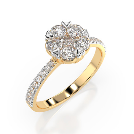 Pierścionek Iluzja z diamentami 101-10015/4-Y-0.15 - Jubiler Sezam
