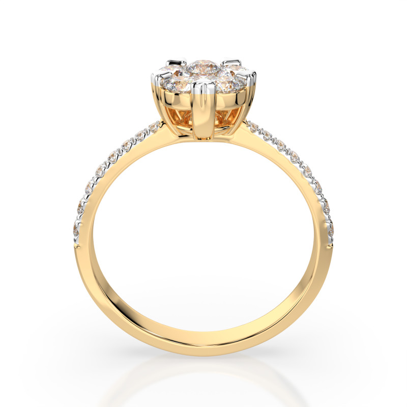 Pierścionek Iluzja z Diamentami KB 101-10015/4-Y-0.15