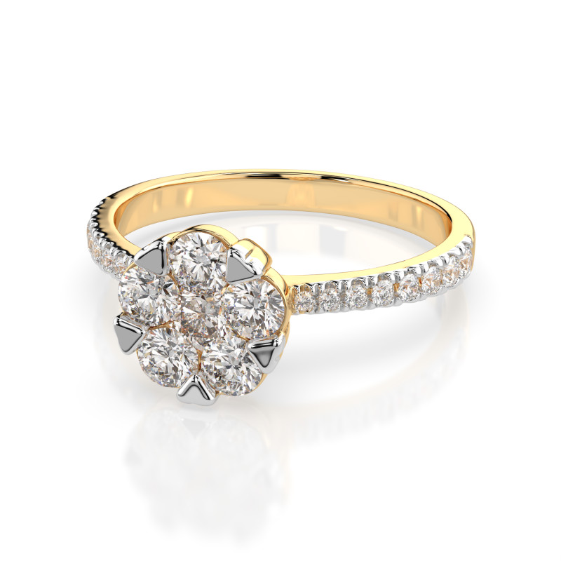 Pierścionek Iluzja z diamentami 101-10015/4-Y-0.15 - Jubiler Sezam