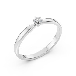 Pierścionek Soliter z diamentem 101-10040-W-0.1 - Jubiler Sezam
