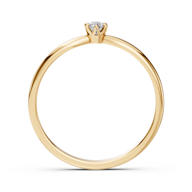 Pierścionek Soliter z diamentem 101-10040-Y-0.1 - Jubiler Sezam