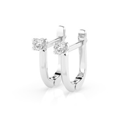 Kolczyki Soliter z angielskim zapięciem z diamentami 102-10089-W-0.12