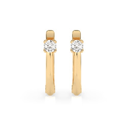 Kolczyki Soliter z angielskim zapięciem z diamentami 102-10089-Y-0.12