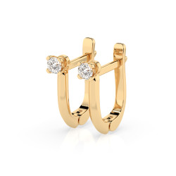 Kolczyki Soliter z angielskim zapięciem z diamentami 102-10089-Y-0.12