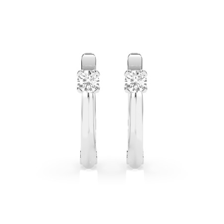 Kolczyki Soliter z angielskim zapięciem z diamentami 102-10089-W-0.2