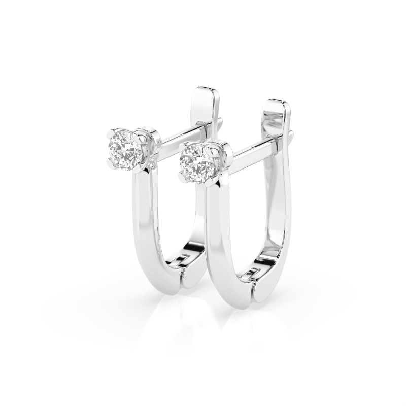 Kolczyki Soliter z angielskim zapięciem z Diamentami KB 102-10089-W-0.2