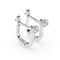 Kolczyki Soliter z angielskim zapięciem z diamentami 102-10089-W-0.2