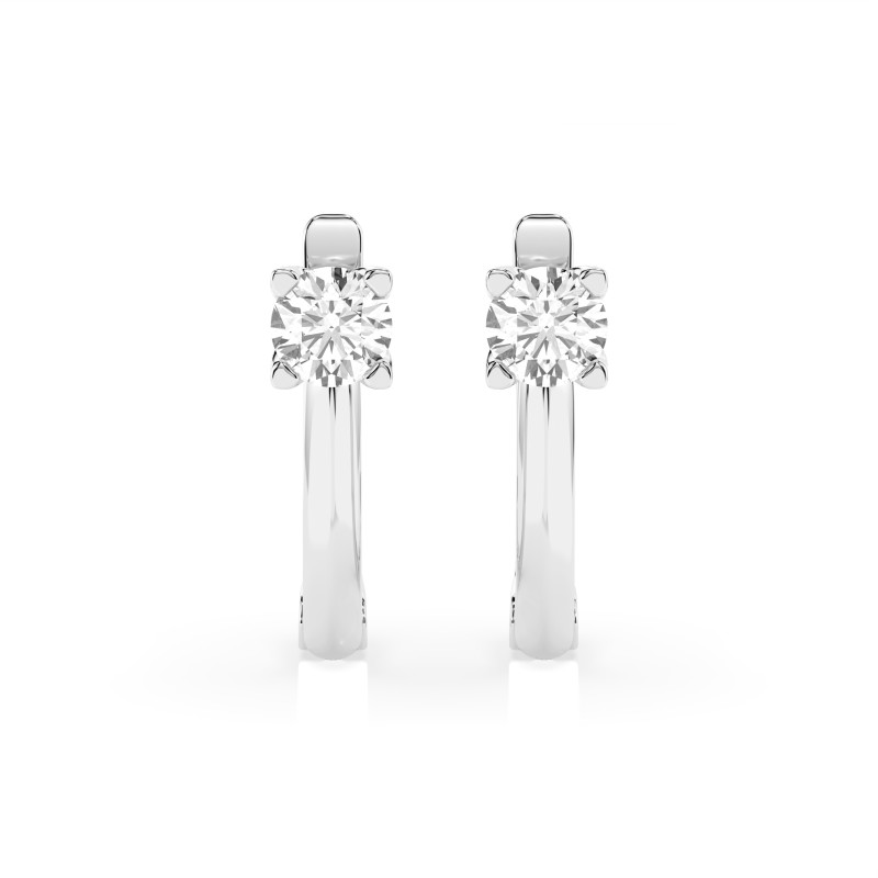 Kolczyki Soliter z angielskim zapięciem z diamentami 102-10089-W-0.6