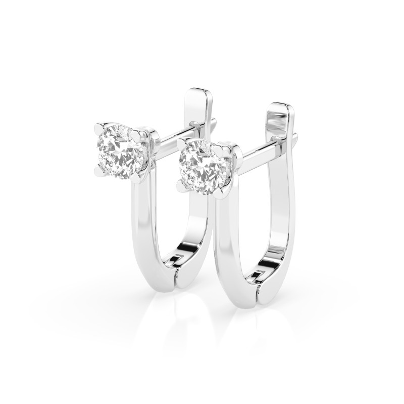 Kolczyki Soliter z angielskim zapięciem z diamentami 102-10089-W-0.6