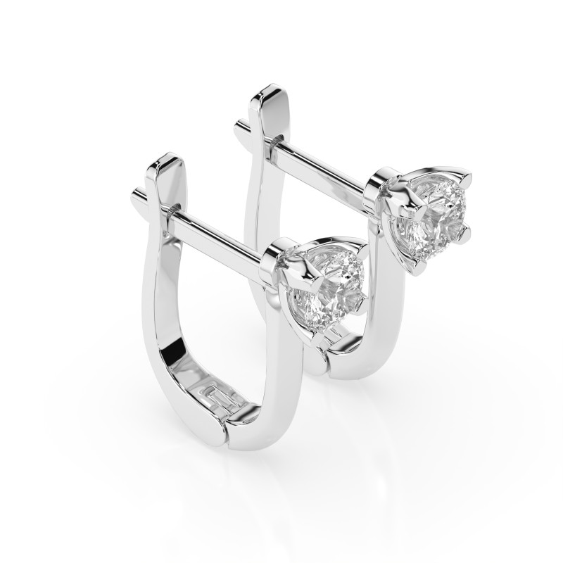 Kolczyki Soliter z angielskim zapięciem z diamentami 102-10089-W-0.6