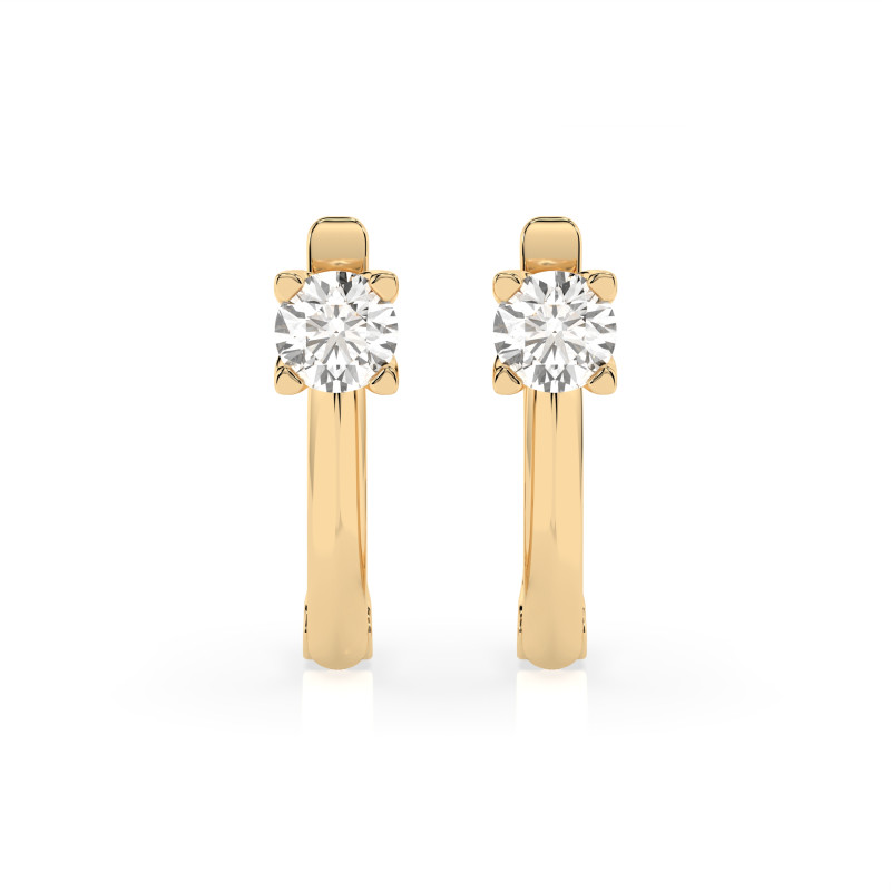 Kolczyki Soliter z angielskim zapięciem z diamentami 102-10089-Y-0.6