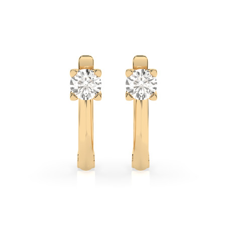 Kolczyki Soliter z angielskim zapięciem z diamentami 102-10089-Y-0.6