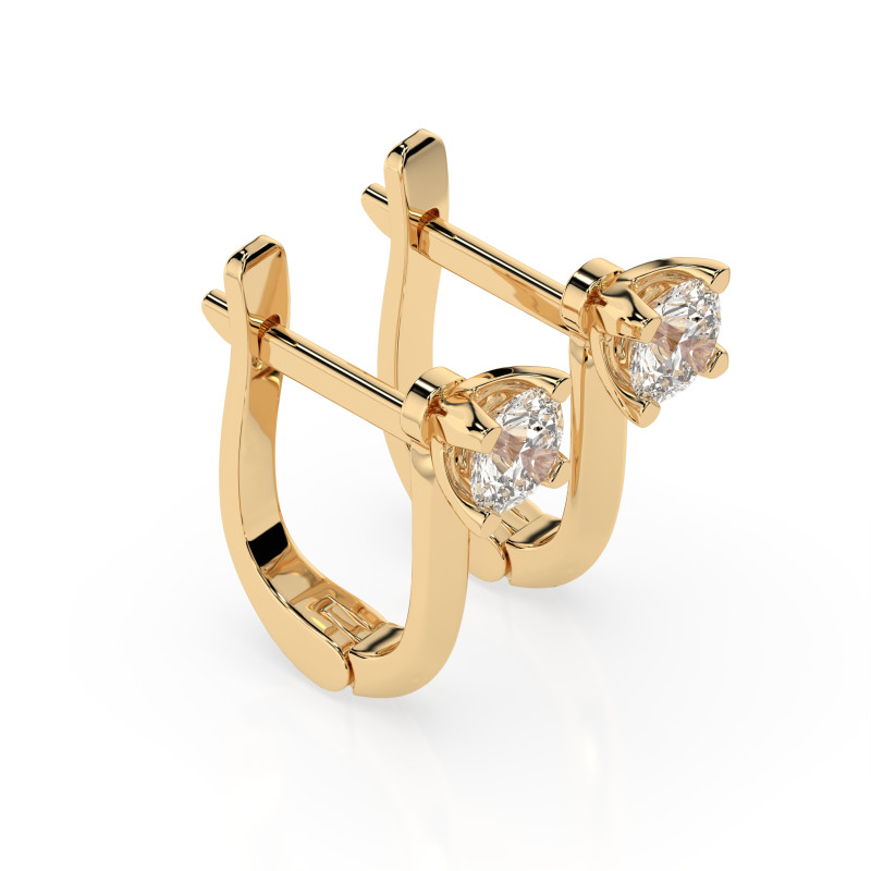 Kolczyki Soliter z angielskim zapięciem z diamentami 102-10089-Y-0.6