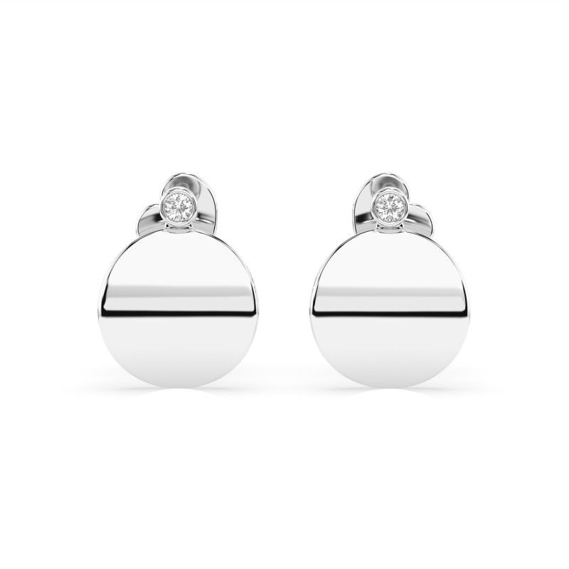 Kolczyki Minimalizm z diamentami 102-10067-W-0.04 - Jubiler Sezam