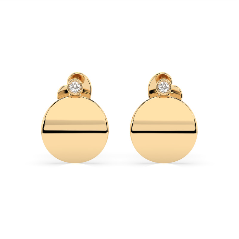 Kolczyki Minimalizm z diamentami 102-10067-Y-0.04 - Jubiler Sezam