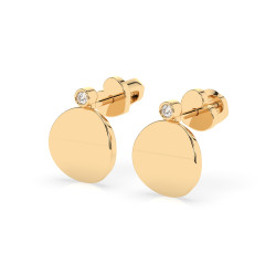 Kolczyki Minimalizm z diamentami 102-10067-Y-0.04 - Jubiler Sezam