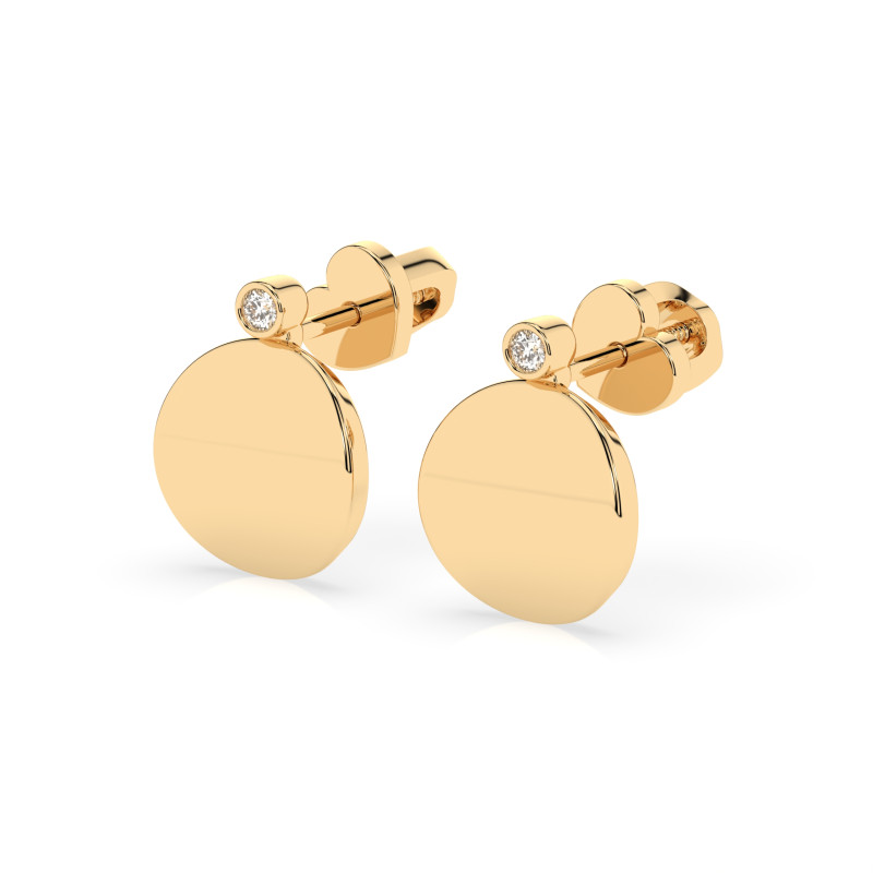 Kolczyki Minimalizm z Diamentami KB 102-10067-Y-0.04
