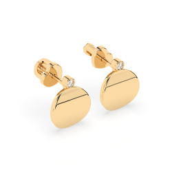 Kolczyki Minimalizm z diamentami 102-10067-Y-0.04 - Jubiler Sezam