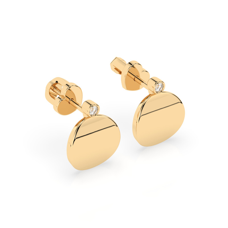 Kolczyki Minimalizm z diamentami 102-10067-Y-0.04 - Jubiler Sezam