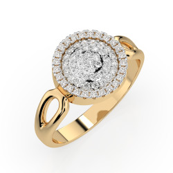 Pierścionek Iluzja z diamentami 101-10073-Y-0.15 - Jubiler Sezam
