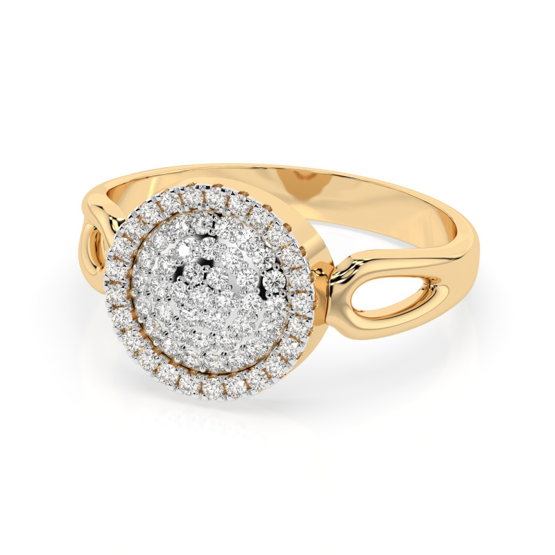 Pierścionek Iluzja z diamentami 101-10073-Y-0.15 - Jubiler Sezam