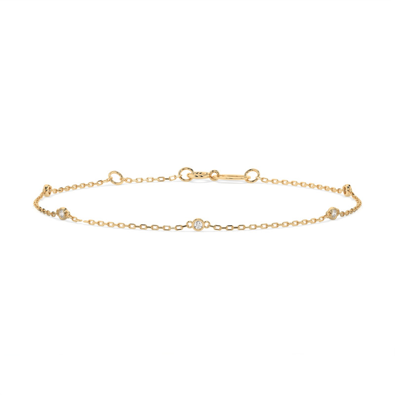 Bransoletka Minimalizm z diamentami 105-10008/5-Y-0.07 - Jubiler Sezam