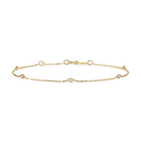 Bransoletka Minimalizm z diamentami 105-10008/5-Y-0.07 - Jubiler Sezam