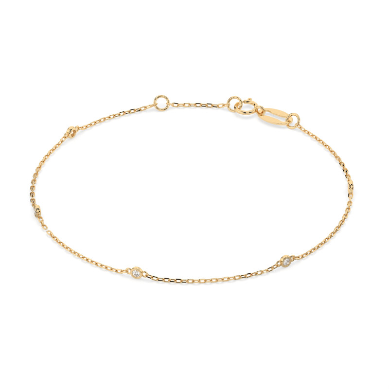 Bransoletka Minimalizm z Diamentami KB 105-10008/5-Y-0.07