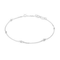 Bransoletka Minimalizm z diamentami 105-10008/5-W-0.14 - Jubiler Sezam