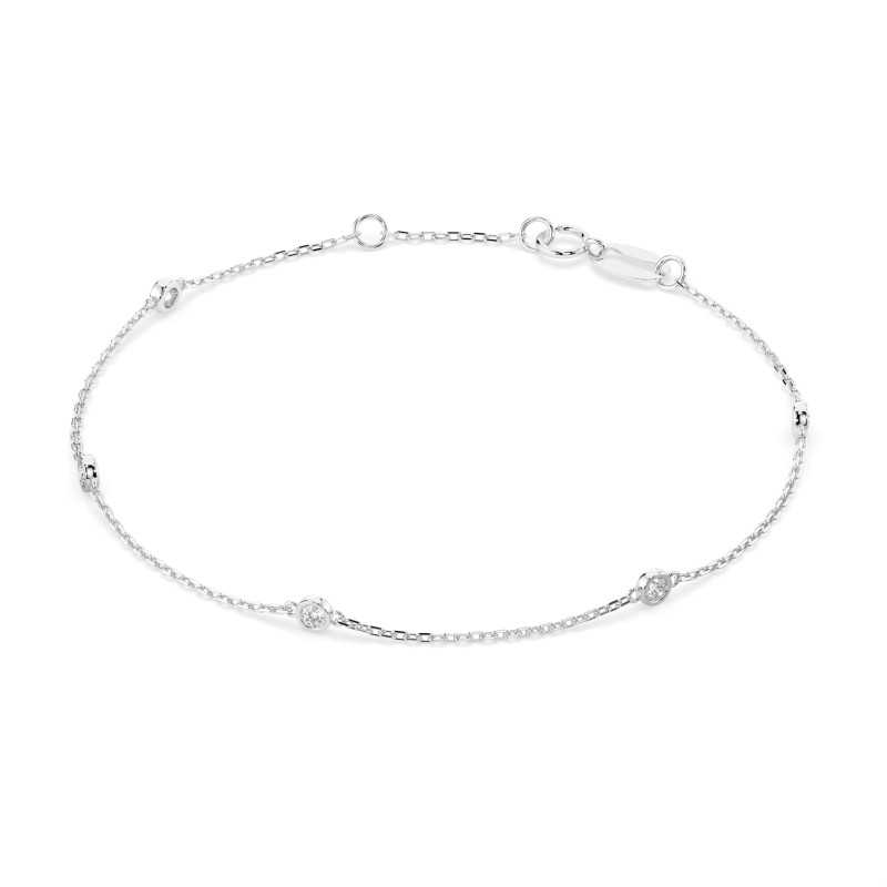 Bransoletka Minimalizm z diamentami 105-10008/5-W-0.14 - Jubiler Sezam